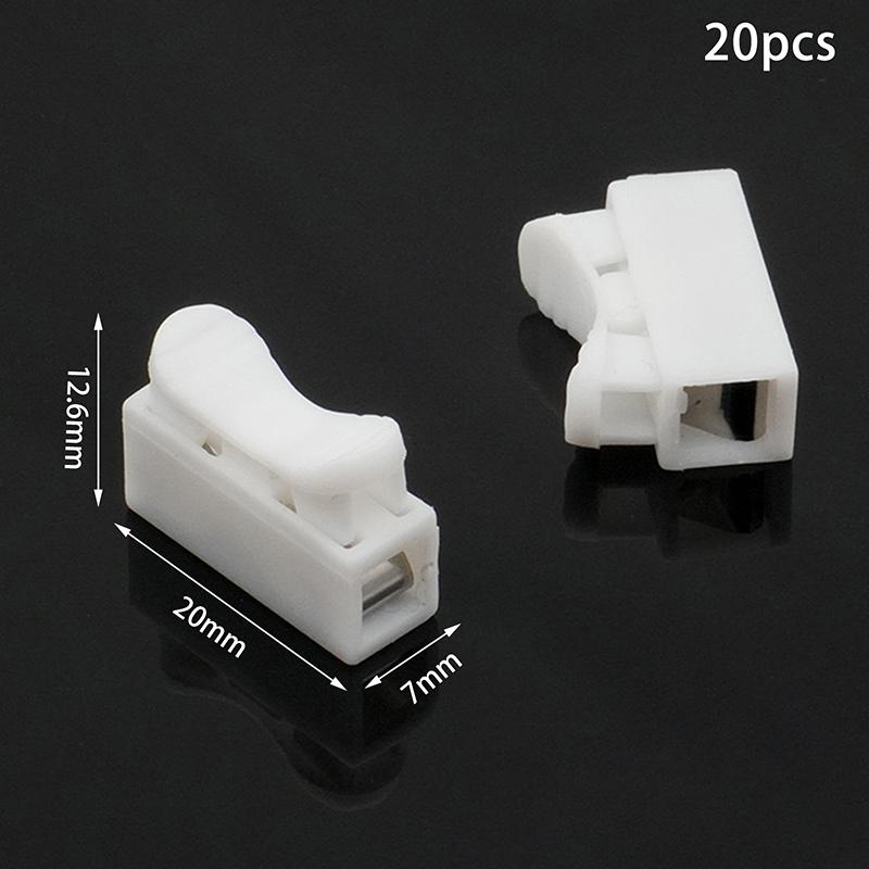 20Pcs 1P 2P 3P Spring Clamp Cable Wire Connector - No Screw Quick Terminal Block