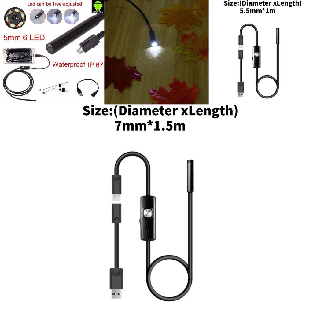 Usb Waterproof Inspection Scope With Camera And Led Illumination For Car Repair And Household Use