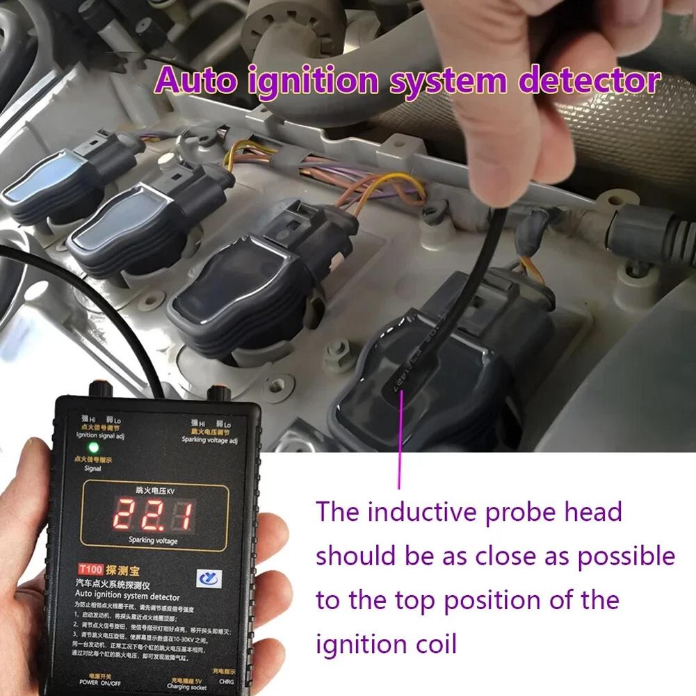 A2BC Automotive Ignition Systems Tester T100 Car Engine Diagnosis Coils Test Car Tool Tool Checking Equipment Detection D6T1