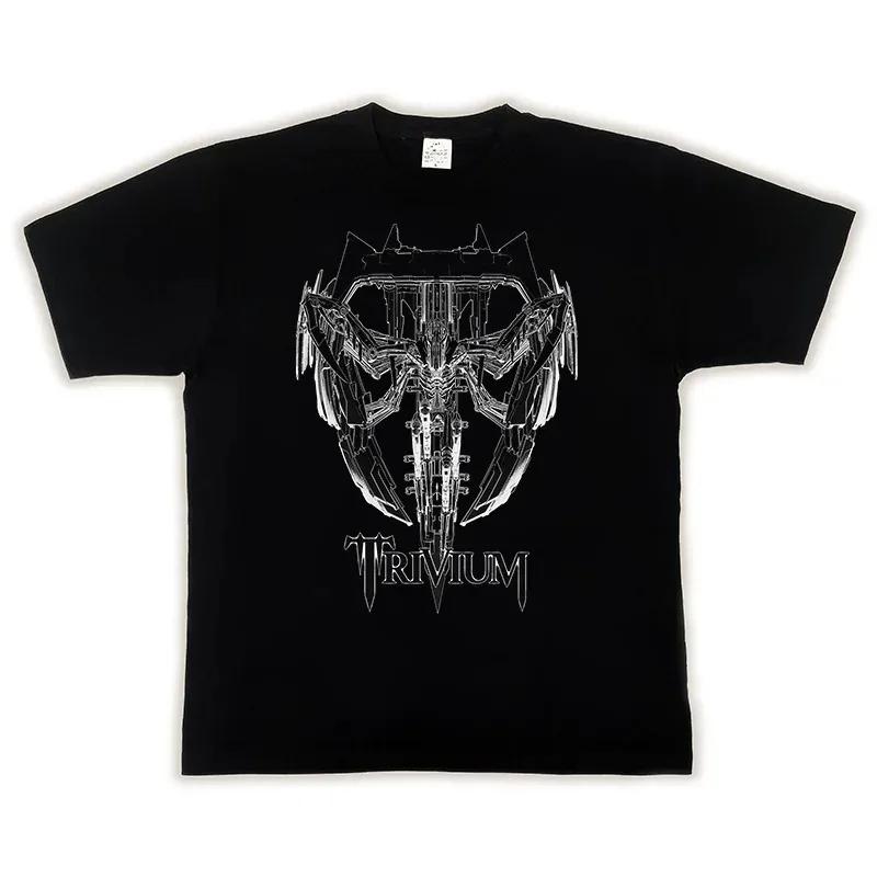 2024 MEGADETH TRIVIUM Popular Pattern Printed European and American Rock High Street T-shirt Cotton Summer Short Sleeved Top