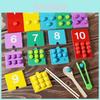 Wooden Number Bead Counting Toy For Kids Educational Math And Color Recognition