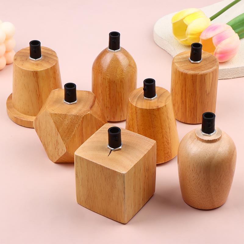 E27 Socket Wooden Lamp Holder Support Decorative Chandelier Bulb Adapter Modern Ceiling Light for Kitchen Office