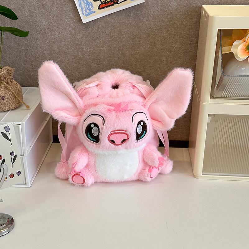 Cartoon Q Stitch & Lotso Plush Backpack - Cute Doll Claw Machine Bag