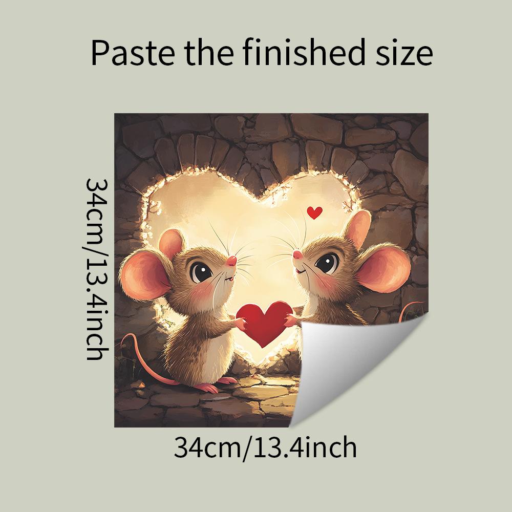 

День святого Валентина Любящая маленькая мышка Кухня, Столовая, Украшение и декор фона для дома Наклейки на стену