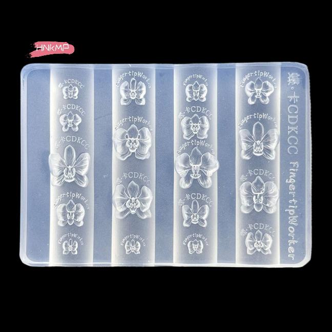 3D Acryl Nagelform Barock Herz Französische Halskette Schmetterling Blume Design DIY Nail Art Dekoration Transparent Maniküre Vorlage