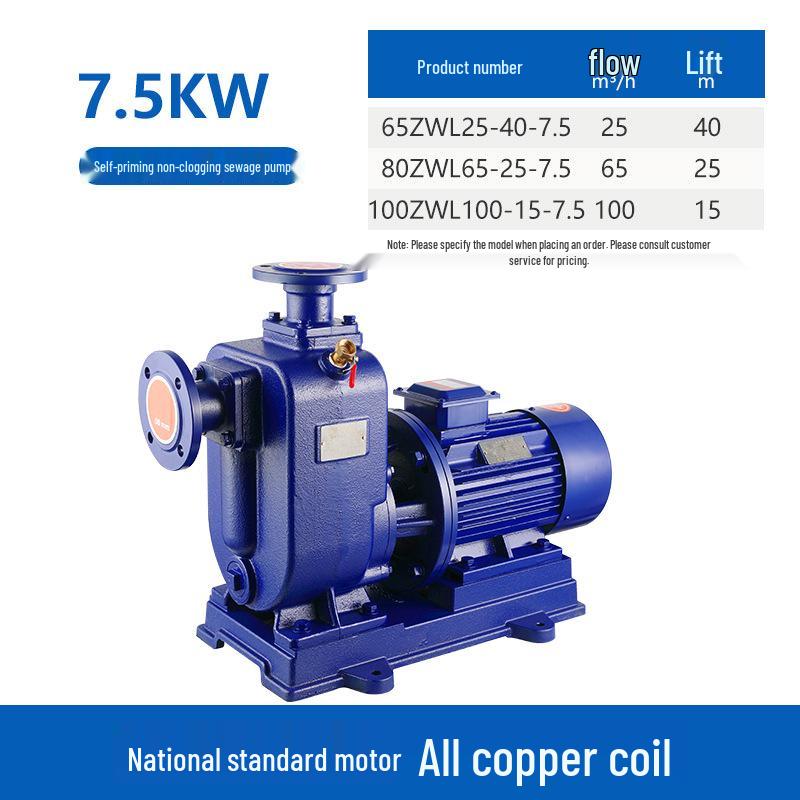 ZWL Non-Clogging 380V Self-Priming Sewage Pump for High-Flow Irrigation