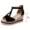 Letní klínkové sandály na vysokém podpatku pro ženy s otevřenou špičkou, robustní platformové sandály, dámské sandály se silnou podrážkou a páskem kolem kotníku, gladiátorky