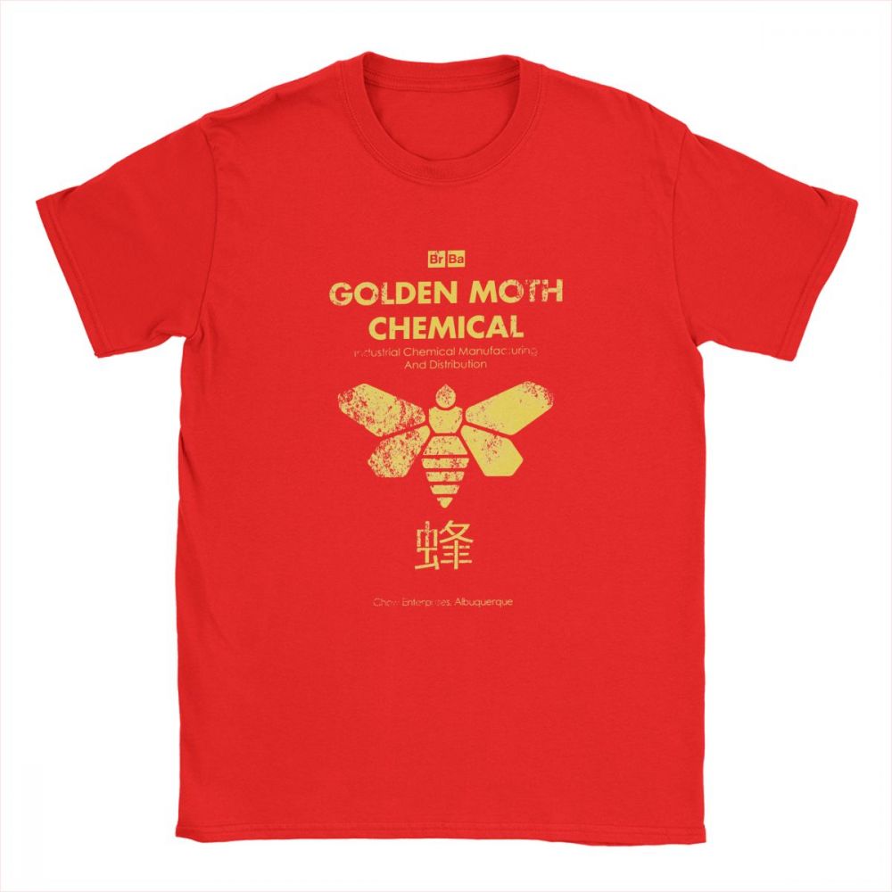 Men T Shirt Golden Moth Chemical Tshirt Geek Vintage Breaking Bad Tee Shirt Latest Design Clothing 100 Cotton Gift Idea TShirt S