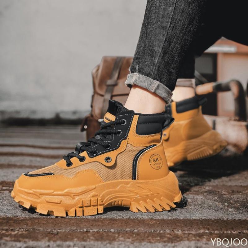 Retro Workwear Men's Boots 2024 Autumn High Top Casual Breathable Mountaineering Wear-resistant Anti Slip Men's Shoes Zapatos