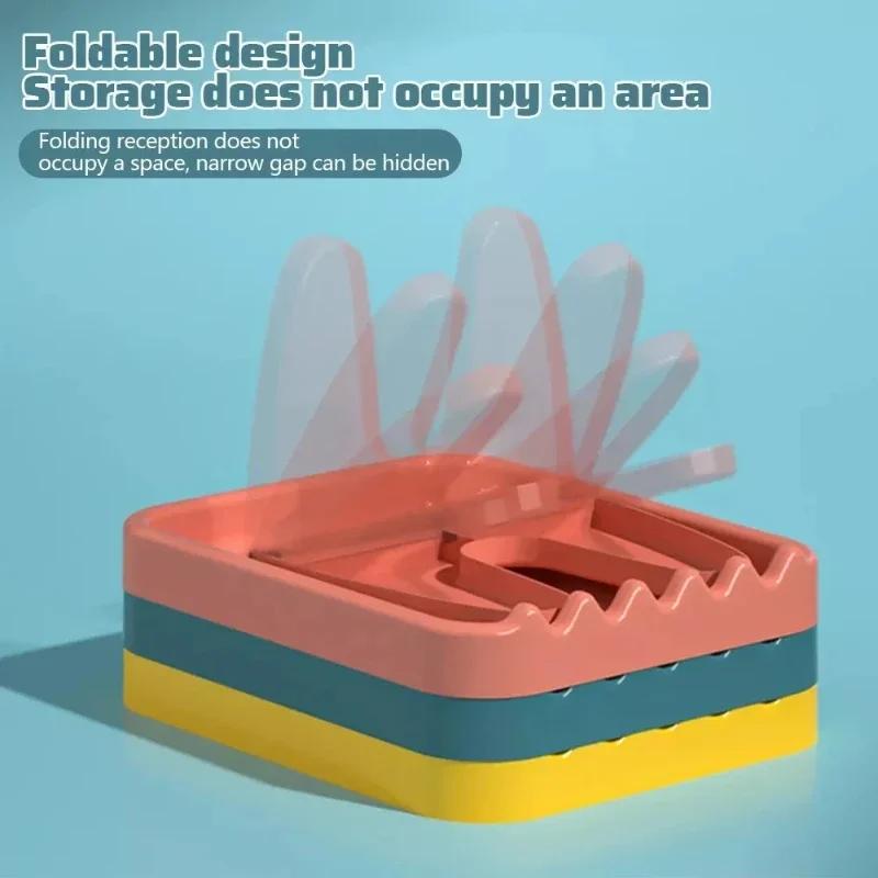 Household Kitchen Foldable Pot Lid Rack Plastic Spoon Holder Organizer Storage Pad Kitchen Storage Shelf Cookware Accessories