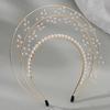 Vintage Lolita Virgin Mary Halo Tiara: Handmade Floral Pearl Headdress for Fashion Shows