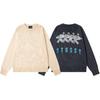 Unisex Luźny Sweter Dzianinowy Z Nadrukiem Na Plecach Codzienny Zimowy Top Mieszanka Bawełny i Wełny