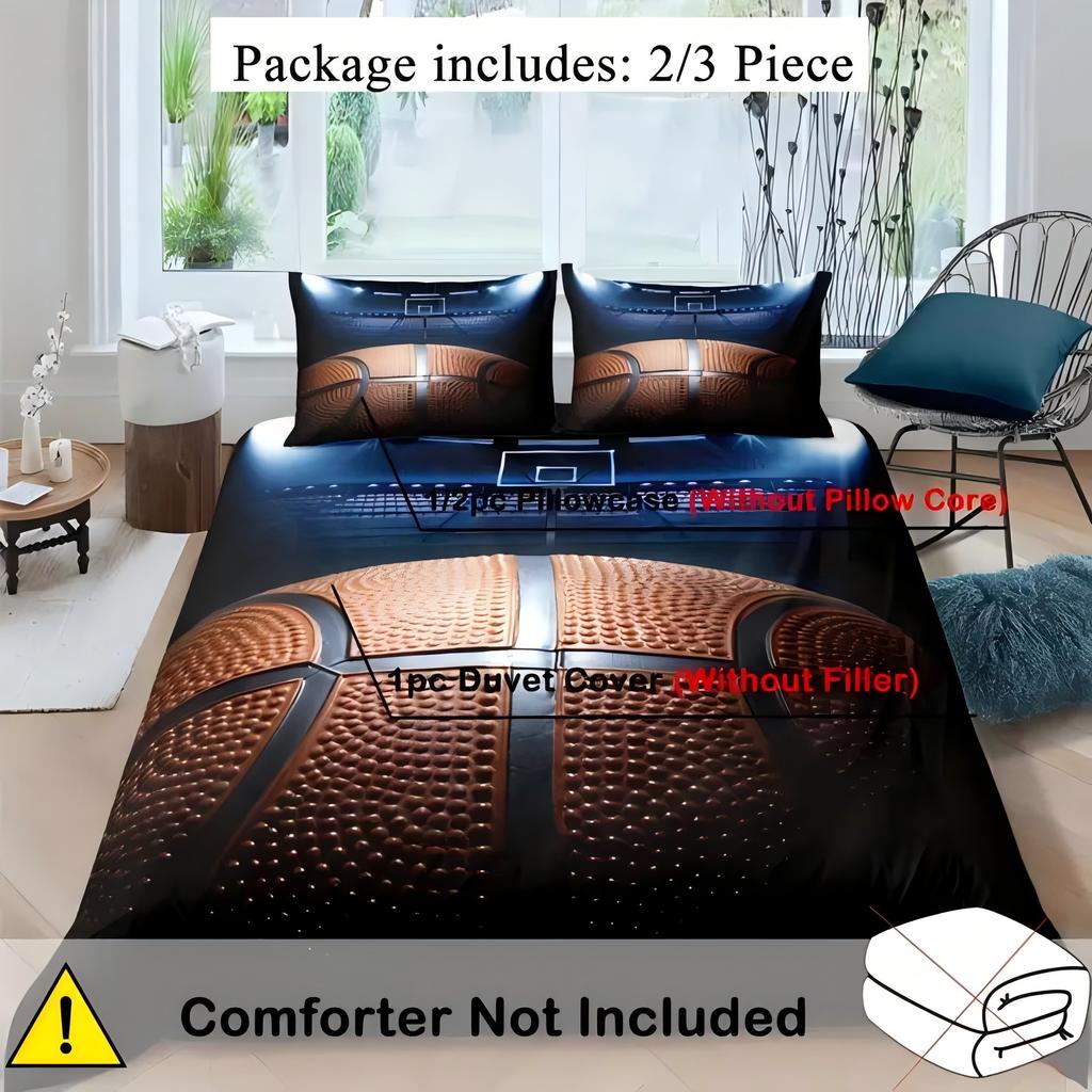 Fantastisches 3D-Druck Sport Basketballmuster Bettwäscheset für Jungen Männer Schlafzimmer Dekorative Tagesdecke Zuhause Bettbezugsets