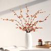 6pcs Artificial Flower Stems Bundle Wealth Fruit Faux Orange Branches Small Persimmon for Home Decor Vase Not Included