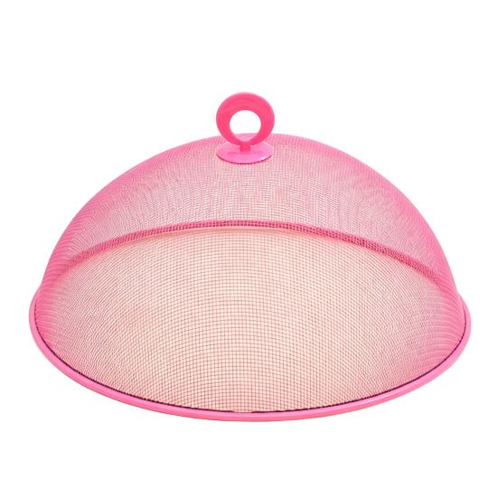 Round Metal Food Cover, Fine Mesh Food Protector, Heavy Duty Cake Dome with Handle, Dustproof Net Tent for for Outdoor BBQ Picnic