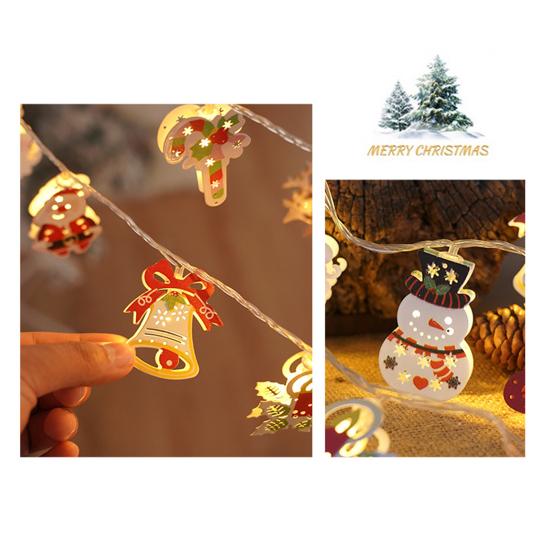 Christmas Fairy String Lights 10/20/40/80 LED Xmas Warm White Light with Santa Claus Tree Snowman Candy Cane Stockings for Indoor Home Party Decor
