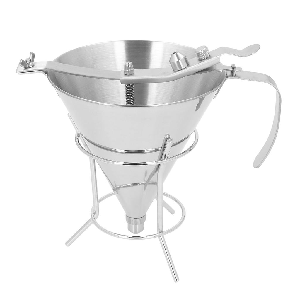 Confectionery Funnel with Stand Stainless Steel Baking Funnel Cake Decorating Tool for Home