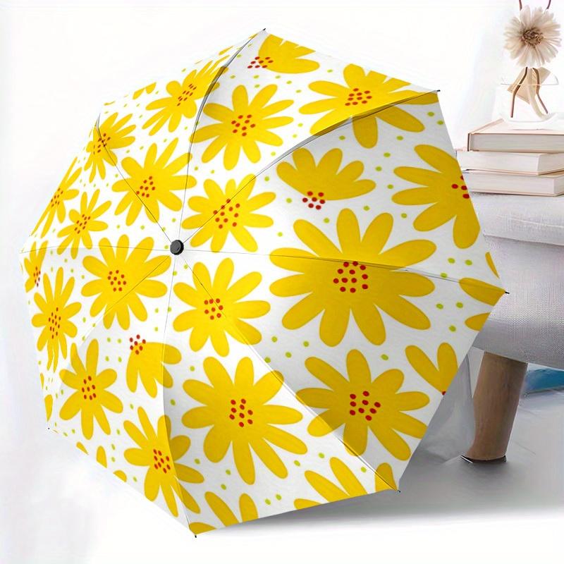 1pc Flower Pattern Automatic Open/Close Umbrella, Portable Folding Umbrella for Travel, Themed Events,