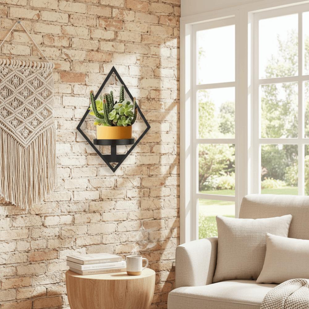 Sturdy Floating Metal Wall Plant Shelves Metal Rust-Resistant Indoor Window Plant Holders Space Savingn Floating Desig