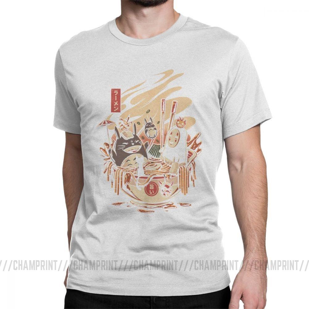 Ramen Pool Party T Shirt For Men Japanese Harajuku Miyazaki Hayao Totoro T Shirts Novelty Pure