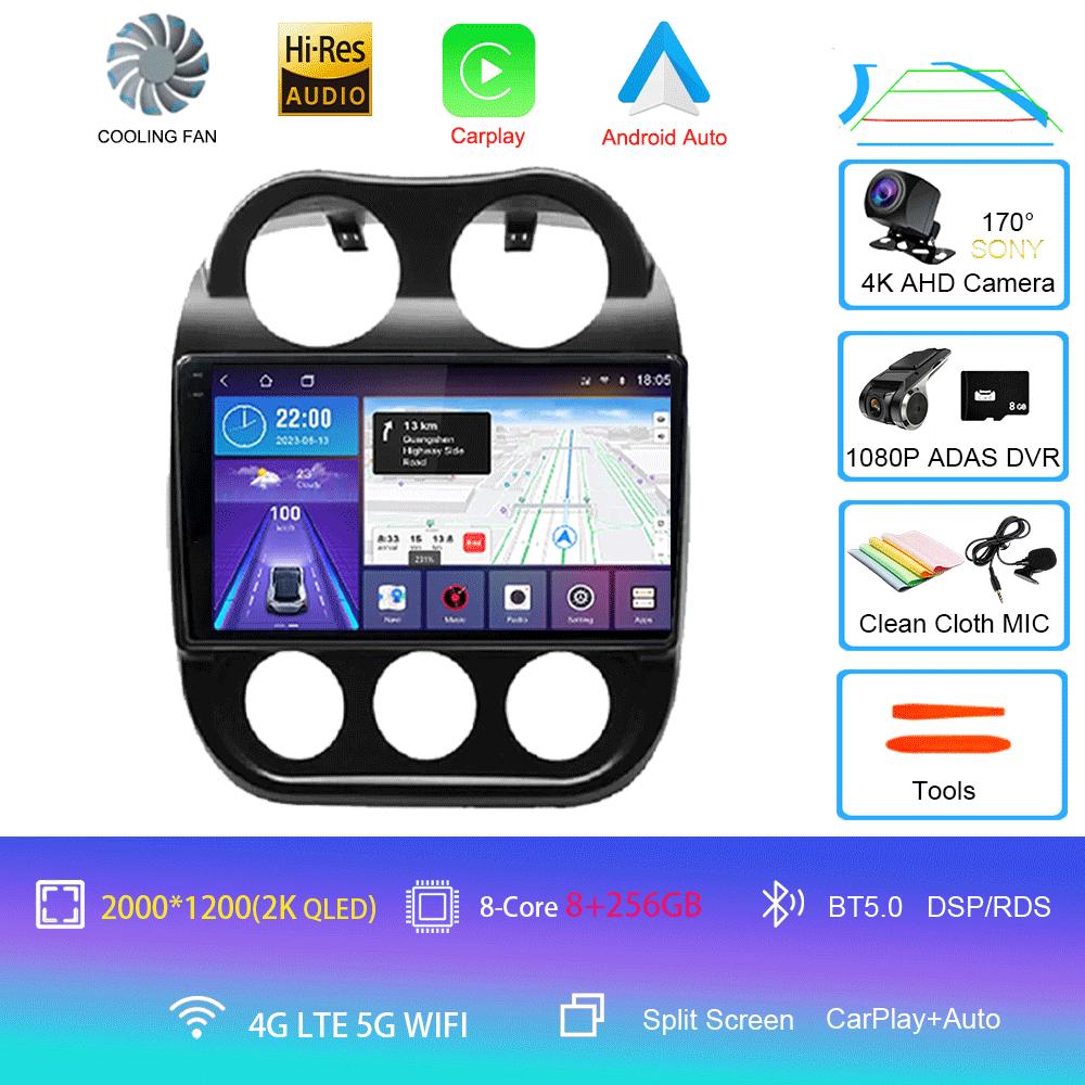 Android14 Video Player Car Radio For Jeep Compass Patriot 2010 - 2016 Autoradio Stereo 2 Din GPS Navigation Carplay DSP OBD CD