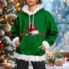 Women's Christmas Casual Fleece-Lined Hoodie With Long Sleeves And Pockets Sweatshirt Top