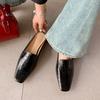Fashion Genuine Leather Retro Semi-drag Mueller Slippers Woman Women's Low-heel Square Toe Casual Shoes Women Slippers 2025 Summer New