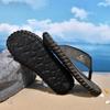 Plus size New Arrival Summer Men's Flip Flops Handmade Leather Slippers Lightweight Casual Beach Slippers For Indoor Outdoor Sandals