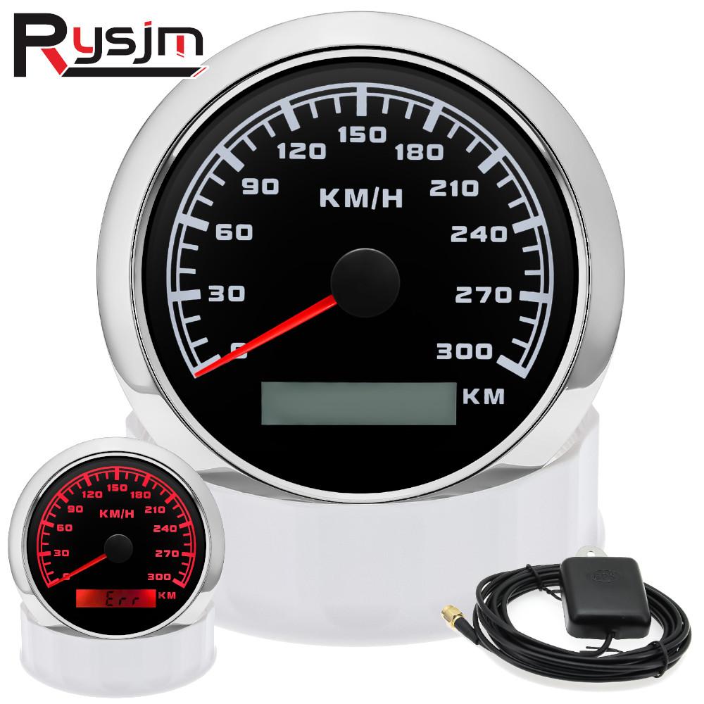 300 km/h 200km/h 120km/h 60 km/h Waterproof 85MM GPS Speedometer Speed Gauge Red Backlight GPS Sensor For Mairne Boat Car Parts