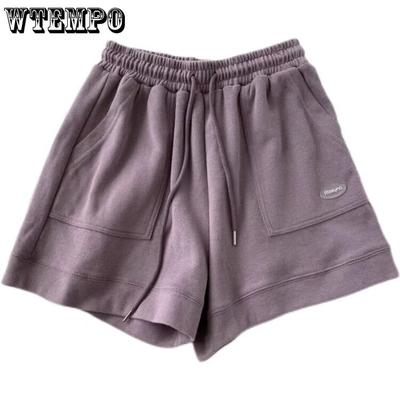 Short de sport décontracté pour femme, grande taille, confortable, Section fine, vêtements d'extérieur pour la maison, pantalon à jambes larges