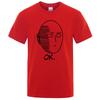 One Punch Man Saitama Sensei Mens T Shirt Fashion Funny Short Sleeve Summer Oversized Clothing Cotton Anime Breathable T-Shirts