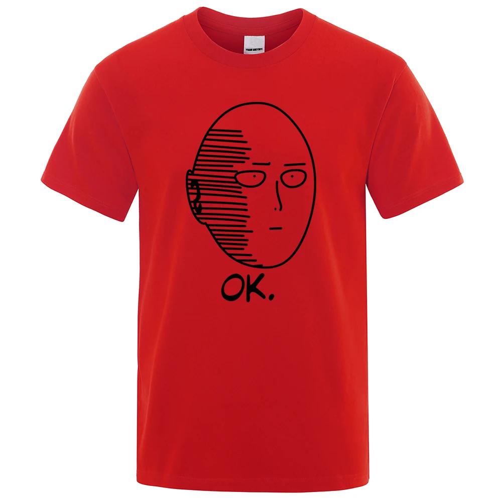 One Punch Unisex Saitama Sensei Unisexs Футболка Модная смешная с коротким рукавом Летняя свободная одежда Хлопковые аниме дышащие футболки S 2228₽