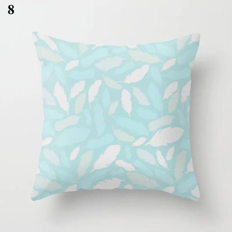 Mint Green Printed Decorative Pillowcase Office Living Room Car Ornaments Home Pillowcase