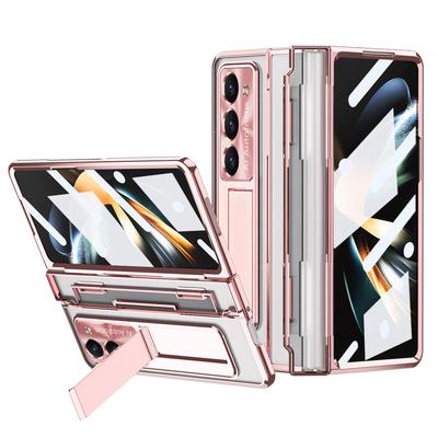 Clear Plastic Case Glass Film Stand Hinge Protection Cover for Samsung Galaxy Z Fold 6 5 4 3 Luxury Shockproof Transparent Holder Protection