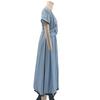 Maxi Robe d'Été pour Femmes Rayée Manches Courtes Col en V Robe évasée Décontractée Vacances à la Plage Fluide Robe d'été coupe A