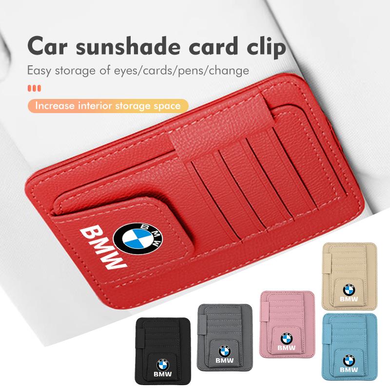 BBIF1 For BMW Multifunctional Car Sun Visor Storage Bag Credit ID Card Holder Clip G30 G20 M3 M5 E91 E92 E93 E36 E70 X3 X4 X5 X1 E39