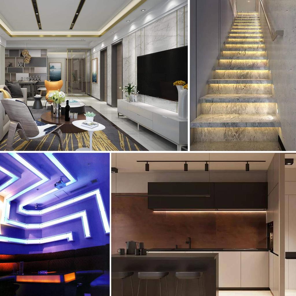 [Rye] LED Strip Light DC5V COB Tape Light Suit Flexible High Density LED Tape Light 1.5m 320 LEDsm Warm White 3000K 180° Emitting CRI90, Power Cord