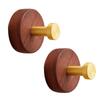 Wood and Zinc Alloy Suction Cup Hooks Waterproof and Removable Hook for Bathroom or Kitchen Coat and Hat Hanger
