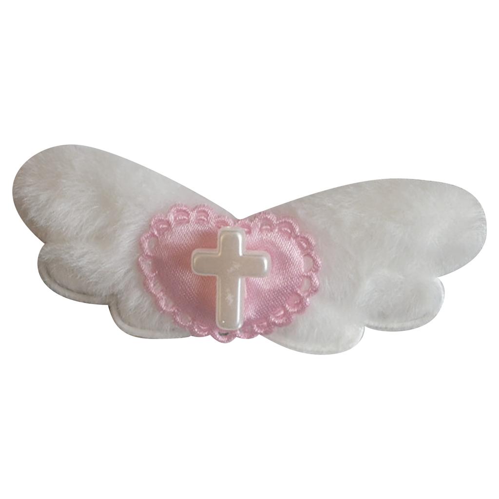 Gothic Y2K Angel Wing Hair Clip Aesthetics Sweet Cross Heart Hairpin Barrettes Bobbypins Hair Accessories for Side Bangs
