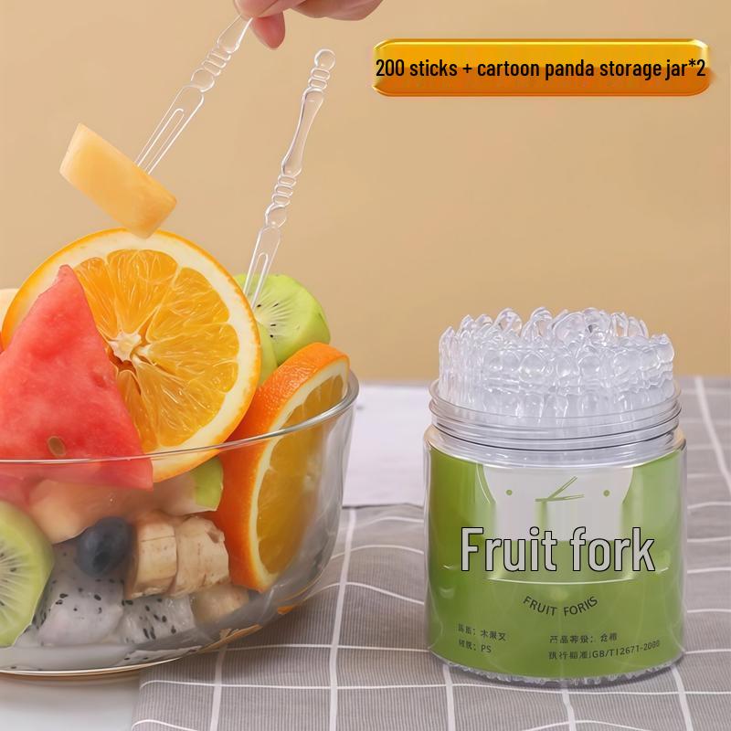 HANDUNYOU Little Bear Disposable Transparent Fruit Forks