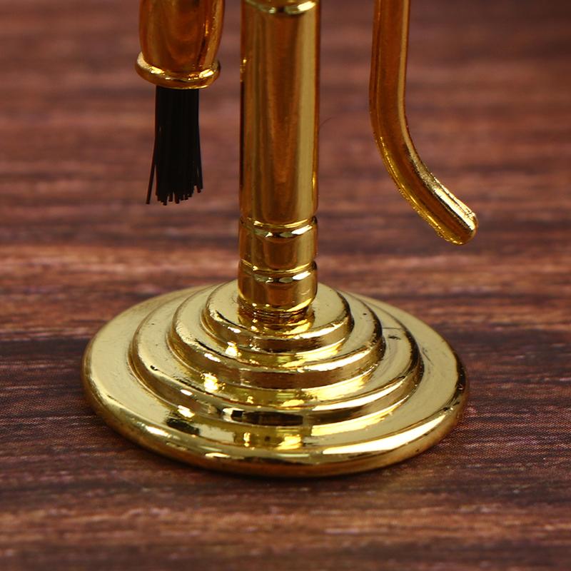 4Pcs Alloy Miniature Cleaning Tools Display Holder For 1/12 Dollhouse Decoration