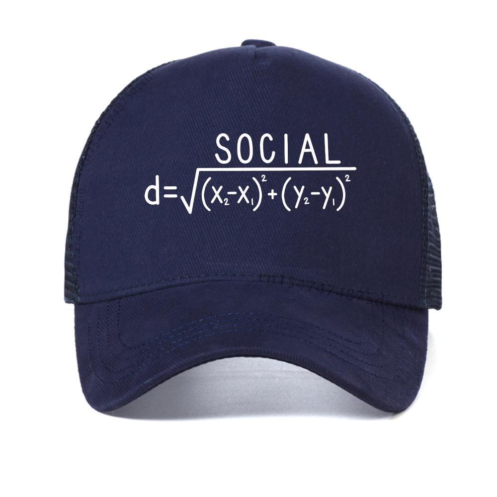 HOT SALE Social Distance Formula Fun Men's baseball cap Unisex Fun Math Joke mesh hat fashion casual Breathable Snapback hats