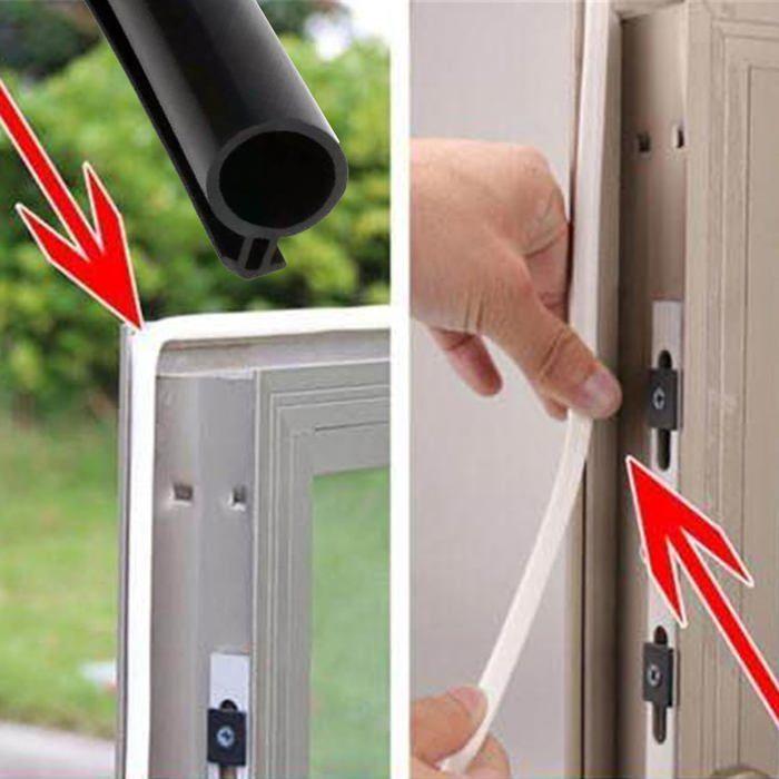 10m Joint Fenêtre Caoutchouc,Type O Caoutchouc Joint de Porte,Convient pour Une Fente Intérieure de 5-7mm(Noir)