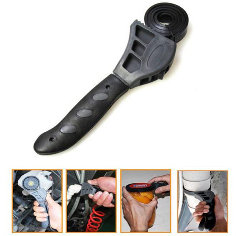 Universal 500mm Multitool Wrench Rubber Strap Adjustable Spanner for Any Shape Opener Tool Black Belt Wrench Auto Tools