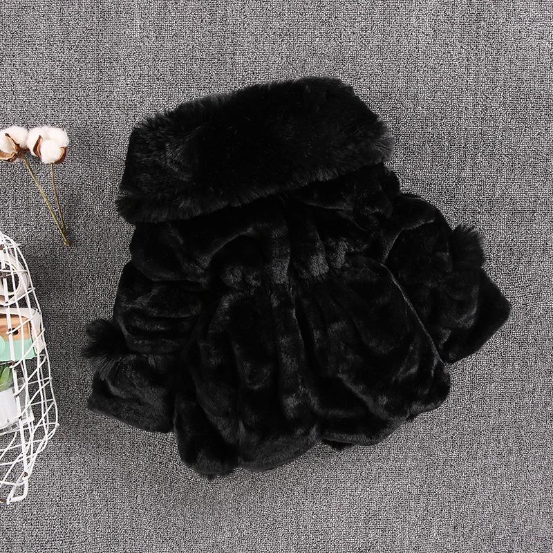 Jesenný a zimný nový dievčenský kabát z umelej kožušiny, zateplená prešívaná bunda