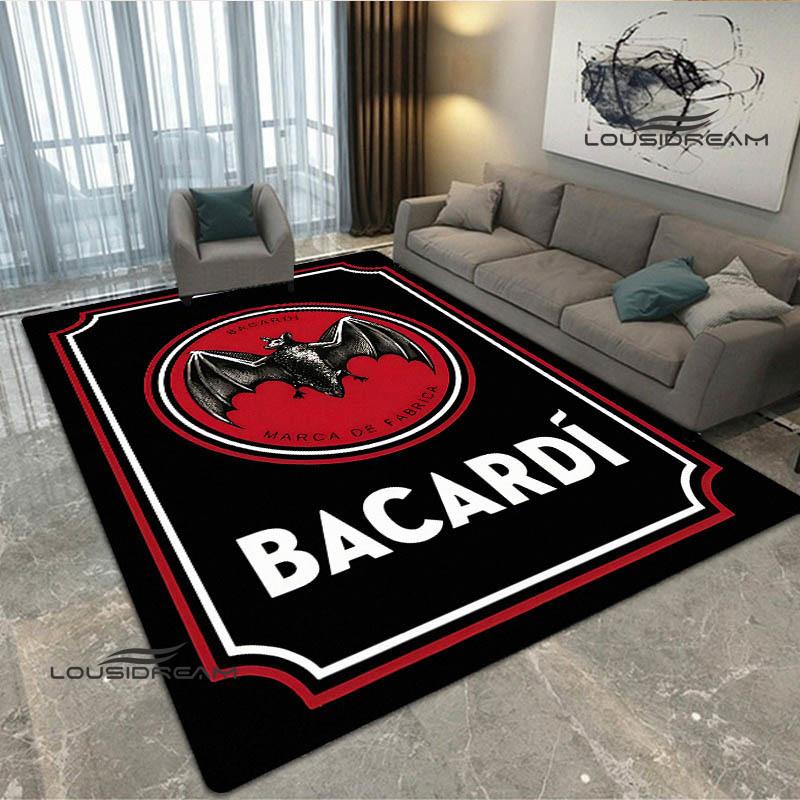 Tappeto stampato con logo Bacardi Tappeto antiscivolo Tappeti da esterno Tappeto per area Tappeto decorativo per camera da letto Tappeto per camera da letto Regalo di compleanno