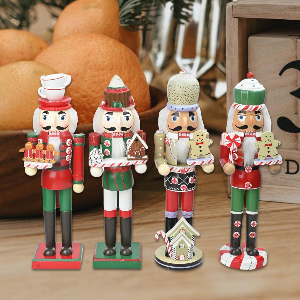 Patriotic Wood Nutcracker Soldier Figurine Patriotic Style Nutcracker Soldier Ornament Wood Figurine Christmas Decors