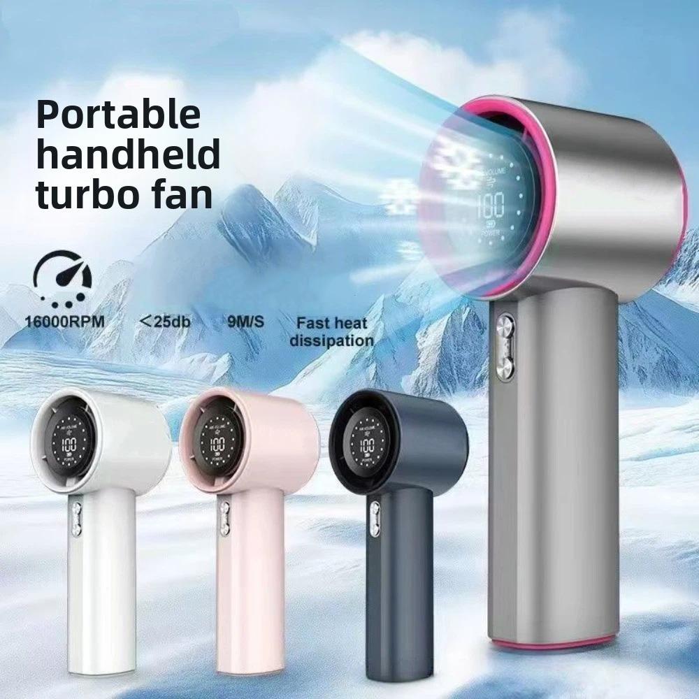 Small Mini Portable Fan LED Display USB Rechargeable Fan Cooling Pocket Fan  Outdoor
