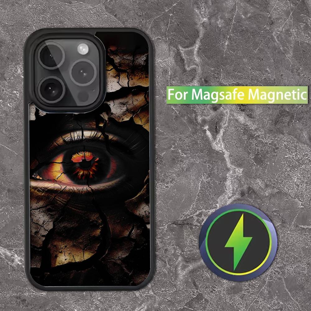 Spooky Scary Red Eye Phone Case For iPhone 17,16,15,14,13,12,11,Pro,Max,Plus,Mini,SE Magsafe Magnetic Wireless Charging