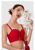 Big red bra set, zodiac year underwear, women's suit, big red bra, underwear, women gathering, wedding bride bra